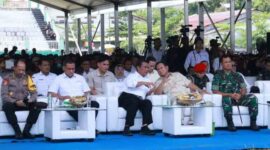 Menhan Prabowo Hadiri Acara Gerakan Peningkatan Produksi Pangan Nasional